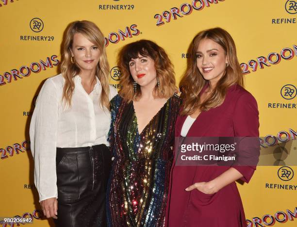 Kelly Sawyer Patricof, Piera Gelardi and Jessica Alba attend Refinery29's 29Rooms San Francisco Turn It Into Art Opening Party at the Palace of Fine...