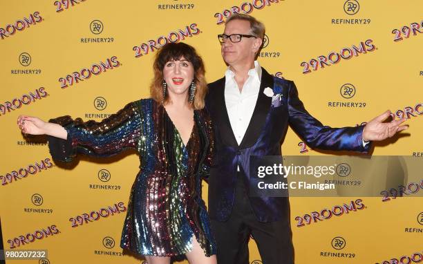 Piera Gelardi and Paul Feig attend Refinery29's 29Rooms San Francisco Turn It Into Art Opening Party at the Palace of Fine Arts on June 20, 2018 in...