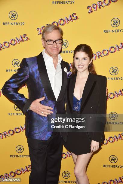 Paul Feig and Anna Kendrick attend Refinery29's 29Rooms San Francisco Turn It Into Art Opening Party at the Palace of Fine Arts on June 20, 2018 in...