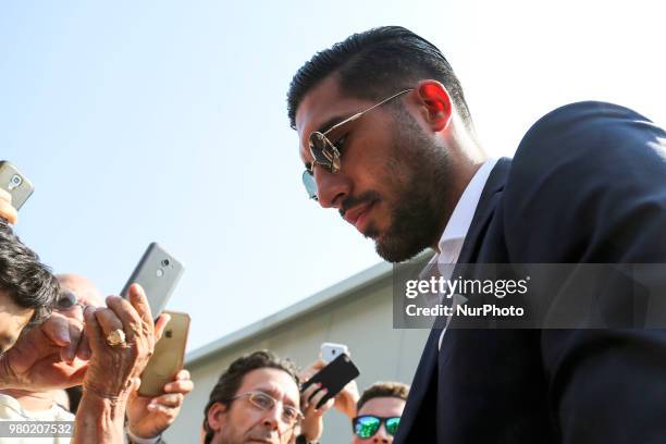 Emre Can, the new midfielder just acquired by Juventus FC, arrives to J Medical&quot; for medical examinations on June 21, 2018 in Turin, Italy.