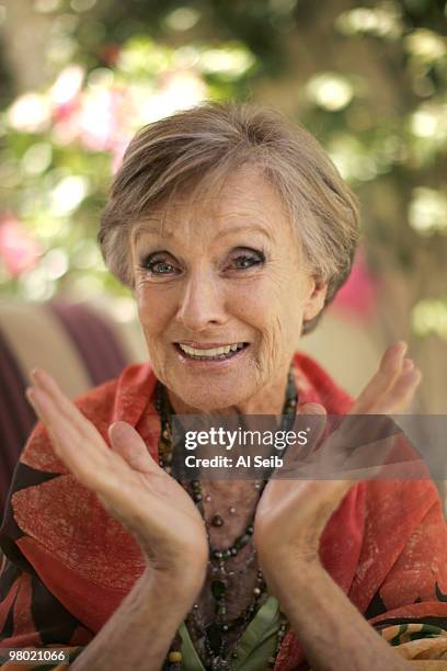 Actress Cloris Leachman poses for a portrait session for the Los Angeles Times at her home on July 31 Los Angeles, CA. Published Image. CREDIT MUST...