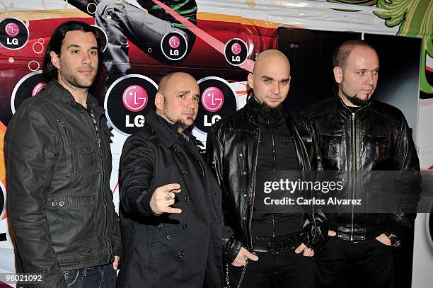 Sober band members attend "Rock in Rio" presentation at the Puerta de America Hotel on March 24, 2010 in Madrid, Spain.