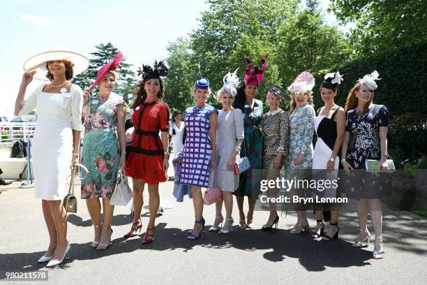 Racegoers attend day 3 of Royal Ascot at Ascot Racecourse on June 21, 2018 in Ascot, England.