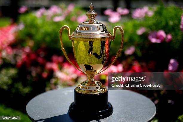 The Gold Cup on display on day 3 of Royal Ascot at Ascot Racecourse on June 21, 2018 in Ascot, England.