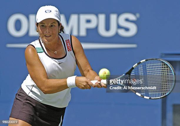 Maria Vento-Kabchi loses to second seed Amelie Mauresmo in the third round of the women's singles September 3, 2004 at the 2004 US Open in New York.