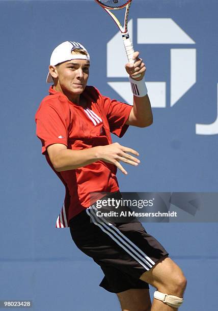 Second-seeded Andreas Beck defeats tenth-seeded Scoville Jenkins in the boy's singles September 10, 2004 at the U.S. Open in New York.