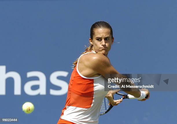 Amelie Mauresmo defeats Maria Vento-Kabchi in the third round of the women's singles September 3, 2004 at the 2004 US Open in New York.