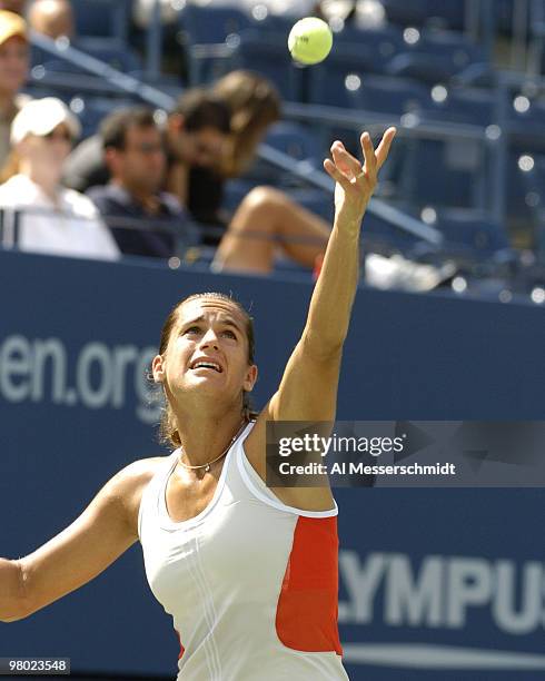 Amelie Mauresmo defeats Maria Vento-Kabchi in the third round of the women's singles September 3, 2004 at the 2004 US Open in New York.