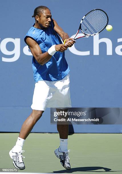 Tenth-seeded Scoville Jenkins competes in the boy's singles September 10, 2004 at the U.S. Open in New York.