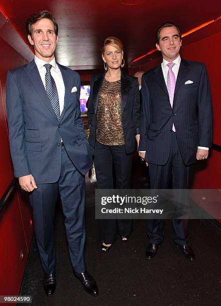 Prince Pavlos of Greece, Tatiana Blatnik and Prince Nikolas of Greece attend The ICA Fundraising Gala at KOKO on March 24, 2010 in London, England.