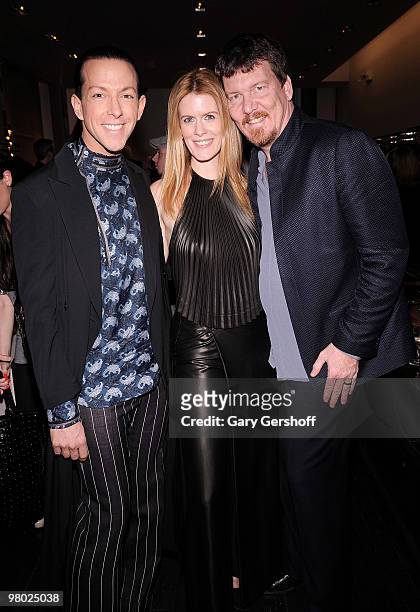 Style expert Derek Warburton, Simon van Kempen, and television personality Alex McCord attend the Blanc de Chine Fall/Winter 2010 fashion show at the...
