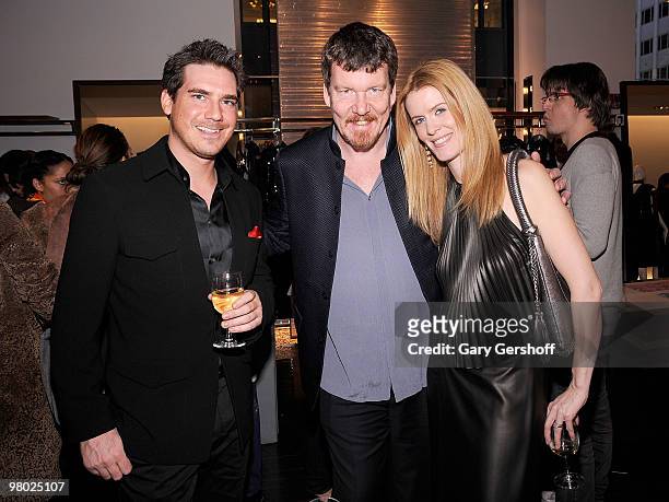 Singer/songwriter Michael Fredo, Simon van Kempen, and television personality Alex McCord attend the Blanc de Chine Fall/Winter 2010 fashion show at...