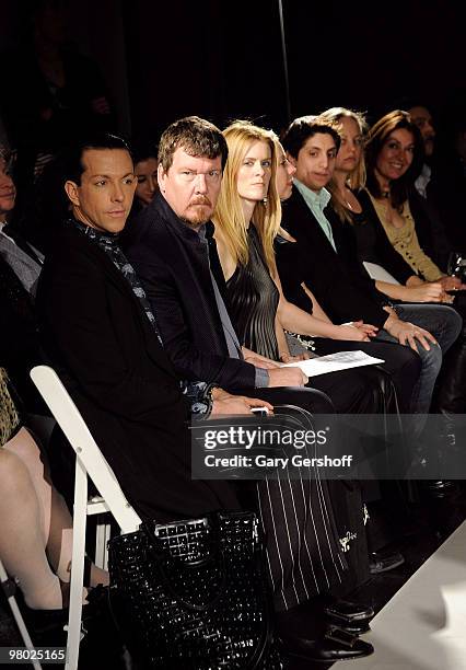 Style expert Derek Warburton, Simon van Kempen, and television personality Alex McCord attend the Blanc de Chine Fall/Winter 2010 fashion show at the...