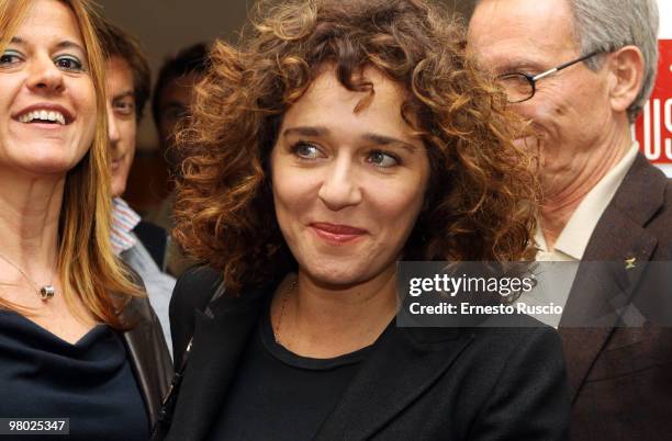 Italian actress Valeria Golino attends the 'L'Uomo Nero' DVD Launch at Libreria Del Cinema on March 24, 2010 in Rome, Italy.