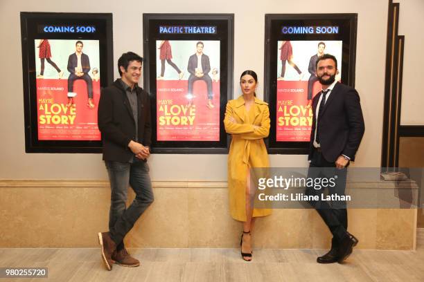 Actor Mateus Solano, Actress Thaila Ayala and Director Rodrigo Bernardo attend the Chocolatefilmes' Premiere Of "Maybe A Story Of Love" at Pacific...