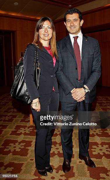 Costa Crociere President Gianni Onorato and his wife attend "E' Giornalismo" 2009 Awards held at Four Seasons Hotel on March 24, 2010 in Milan, Italy.