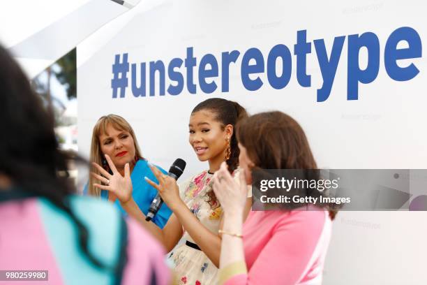 Storm Reid speaks at Cannes Lions Festival of Creativity announce new partnerships to advance Unilever`s #unstereotype initiative into content on...