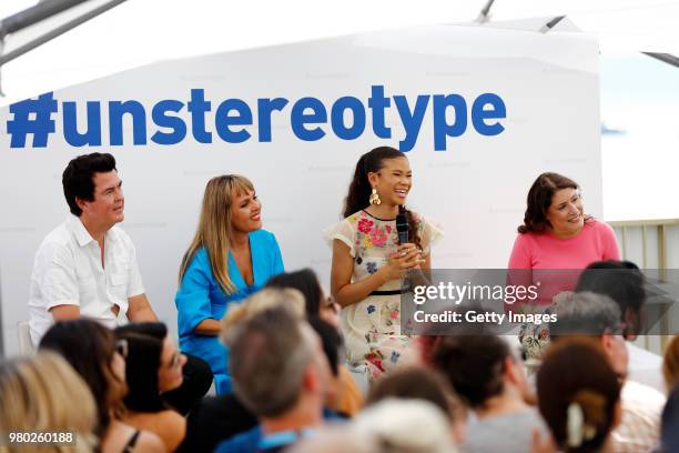 Simon Fuller, Aline Santos,Unilever EVP Global Marketing and Global Head of Diversity and Inclusion , Storm Reid, Christina Miller at Cannes Lions...