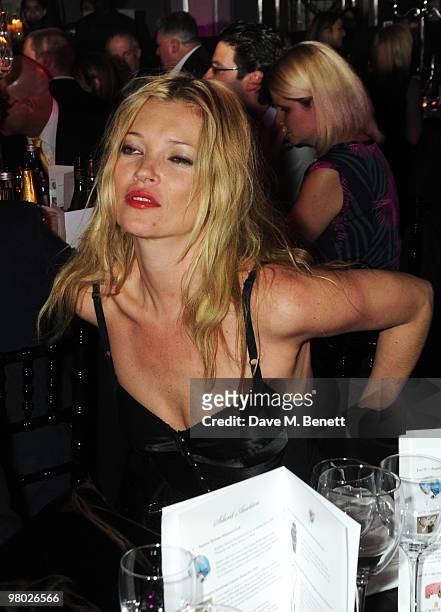 Kate Moss attends the Mummy Rocks party in aid of the Great Ormond Street Hospital Children's Charity, at the Bloomsbury Ballroom on March 24, 2010...