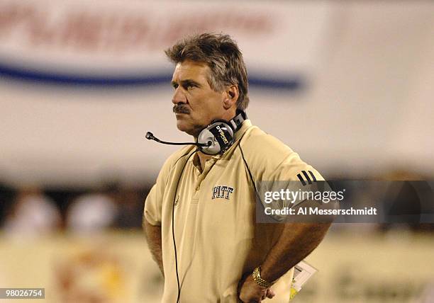 Pitt coach Dave Wannstedt watches play during a game between Pittsburgh and Central Florida at the Citrus Bowl in Orlando, Florida on October 13,...