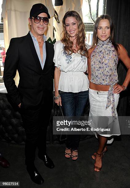 Fashion designer Lloyd Klein, actress Shannon Elizabeth and professional dancer Edyta Sliwinska pose at 'A Parisian Afternoon' hosted by The House of...