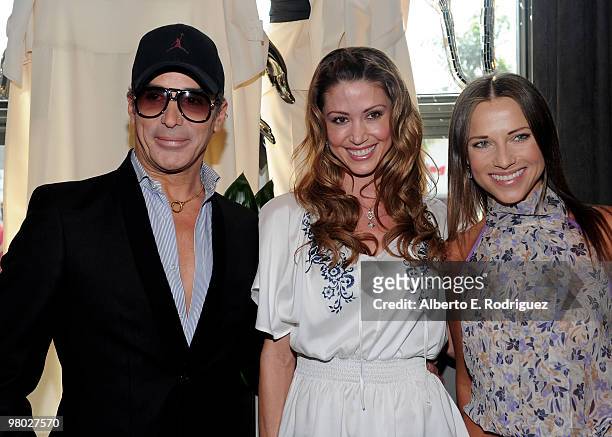 Fashion designer Lloyd Klein, actress Shannon Elizabeth and professional dancer Edyta Sliwinska pose at 'A Parisian Afternoon' hosted by The House of...