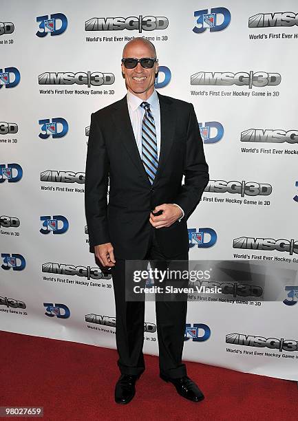 Rangers alumni Mark Messier attends the first hockey game in 3D telecast viewing party at Madison Square Garden on March 24, 2010 in New York City.