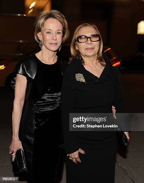 Director Anne Bass and ballet instructor Olga Kostritzky attend the after party for the premiere of "Dancing Across Borders" at Cedar Lake Studios on...