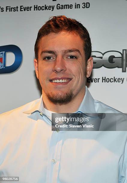 Basketball player David Lee attends the first hockey game in 3D telecast viewing party at Madison Square Garden on March 24, 2010 in New York City.