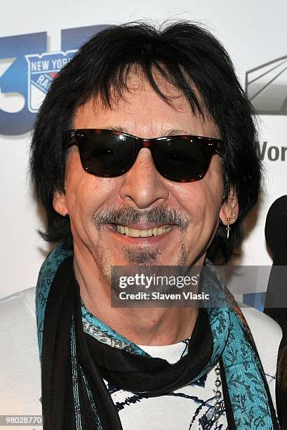 Peter Criss of KISS attends the first hockey game in 3D telecast viewing party at Madison Square Garden on March 24, 2010 in New York City.