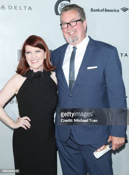 Kate Flannery and Chris Haston attend the opening night of "The Humans" held at Ahmanson Theatre on June 20, 2018 in Los Angeles, California.