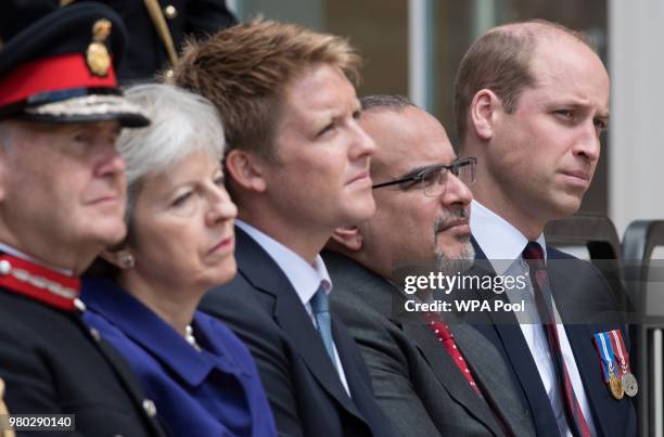 Bahrain's Crown Prince Salman bin Hamad bin Isa Al Khalifa , Prime Minister Theresa May , Prince William, Duke of Cambridge and and the Duke of...