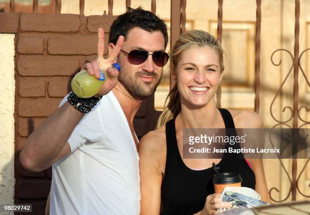 Maksim Chmerkovskiy and Erin Andrews are seen on March 24, 2010 in West Hollywood, California.