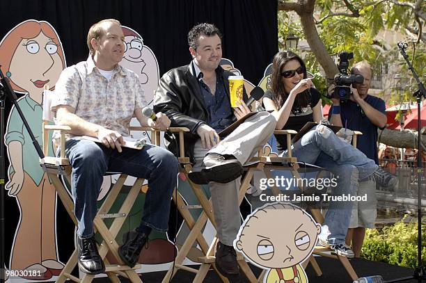 Mike Henry, Seth MacFarlane, creator "Family Guy" and Mila Kunis