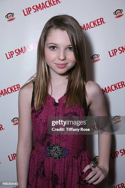 Actress Sammi Hanratty with Lipsmacker at Melanie Segal's Kids Choice Lounge for Save the Children - Day 1 at The Magic Castle on March 24, 2010 in...