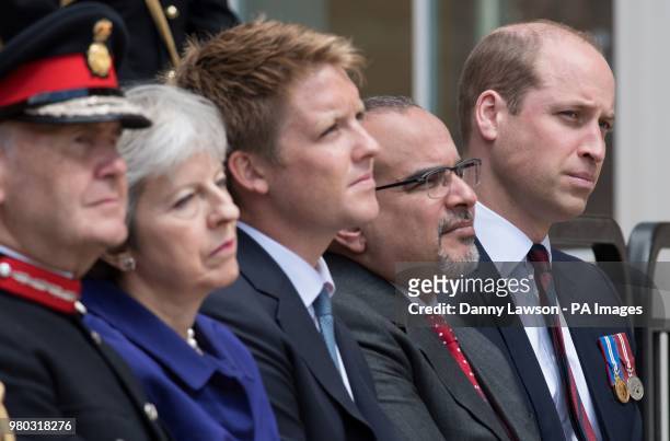 Sir John Peace, Prime Minister Theresa May, Hugh Grosvenor, 7th Duke of Westminster, Prince Salman bin Hamad bin Isa Al Khalifa and the Duke of...