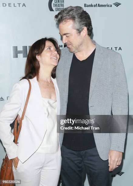 Jon Tenney and Leslie Urdang attend the opening night of "The Humans" held at Ahmanson Theatre on June 20, 2018 in Los Angeles, California.