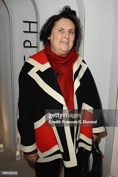 Suzy Menkes attends the Joseph flagship opening, as part of Paris fashion week, at Joseph store on March 8, 2010 in Paris, France.