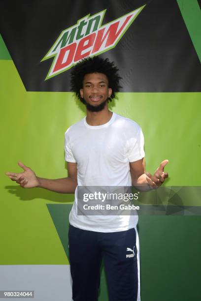 Marvin Bagley III at the Mtn Dew Kickin' It Courtside @ St. Nick's event on June 20, 2018 in Harlem, New York City.