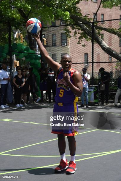 The Harlem Wizards perform at the Mtn Dew Kickin' It Courtside @ St. Nick's event on June 20, 2018 in Harlem, New York City.