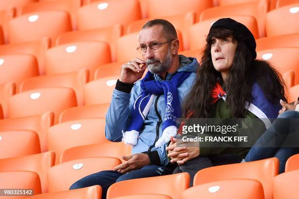 Alain Griezmann , father of France's forward Antoine Griezmann, is seen in the stands before the Russia 2018 World Cup Group C football match between...