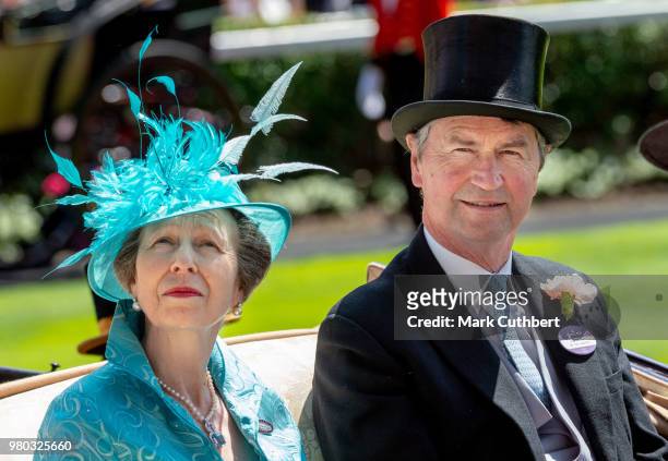 Princess Anne, Princess Royal and Timothy Laurence attend Royal Ascot Day 3 at Ascot Racecourse on June 21, 2018 in Ascot, United Kingdom.