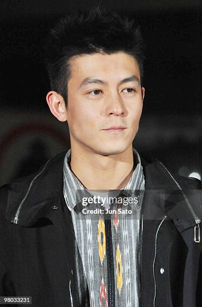 Actor Edison Chen attends the Japan premiere of "District 9" at Cinema Mediage on March 24, 2010 in Tokyo, Japan. The film will open on April 10 in...