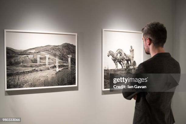 General view of the show space at the Vanessa Winship: 'And Time Folds' installation view at Barbican Art Gallery on June 21, 2018 in London, England.