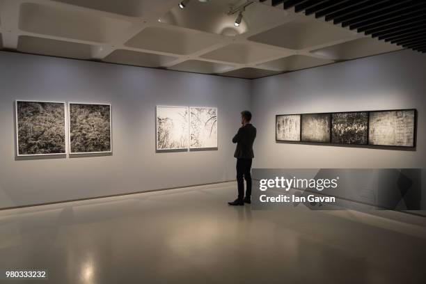 General view of the show space at the Vanessa Winship: 'And Time Folds' installation view at Barbican Art Gallery on June 21, 2018 in London, England.