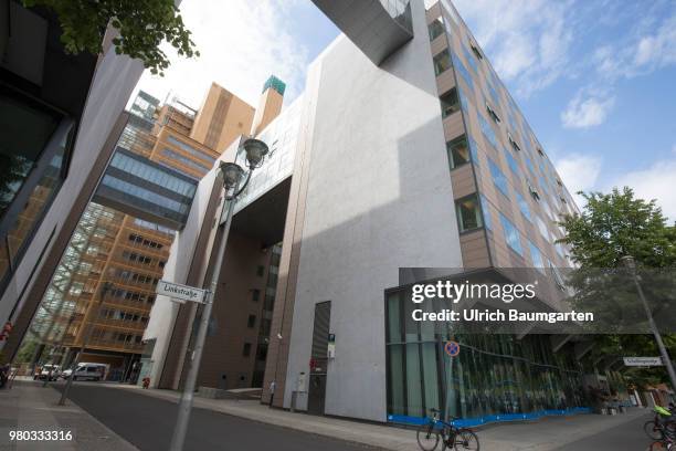 Exterior view of the buildings of the pharmaceutical company Pfizer Germany GmbH in Berlin.