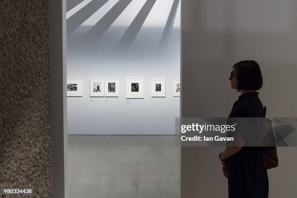 General view of the show space at the Dorothea Lange: 'Politics Of Seeing' installation view at Barbican Art Gallery on June 21, 2018 in London,...