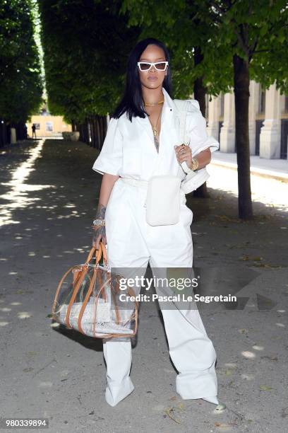 Rihanna attends the Louis Vuitton Menswear Spring/Summer 2019 show as part of Paris Fashion Week on June 21, 2018 in Paris, France.