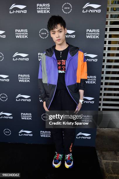 Jeffrey Dong attends the Li-Ning Spring/Summer 2019 show as part of Paris Fashion Week at Les Nuits Fauves on June 21, 2018 in Paris, France.