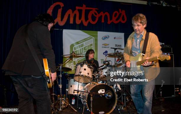 Jon Auer of the Posies, Jody Stephens of Big Star on drums and Chris Stamey perform at Antone's at the Alex Chilton/Big Star tribute during day four...